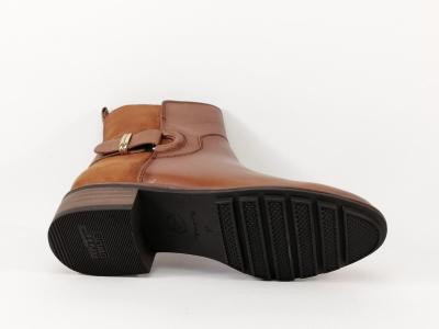 Bottine cuir camel TAMARIS 25327 à petit talon pour femme qualité et confort