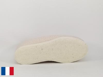 Charentaise femme made in France semelle feutre confort fourrée laine BOSSI charente blanc cassé