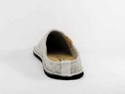 Chausson femme souple confortable semelle cuir à pas cher SOFTRELAX SUPREMO 8420930002 gris