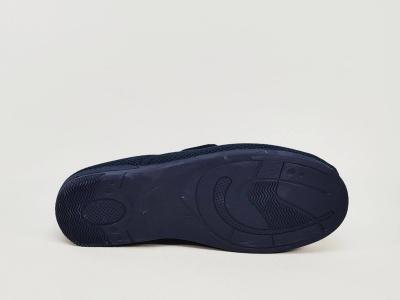 Chaussure homme pieds sensibles toile nid d'abeille marine souple pieds larges SOCA 0171 à scratch
