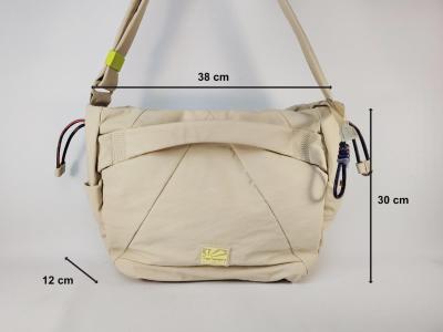 Grand sac femme bandoulière toile beige chic en destockage REFRESH 183371 pas cher