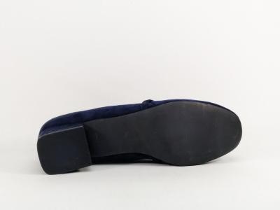 Mocassins femme grande taille marine à talon chic destockage ANDRES MACHADO AM5715 à pas cher
