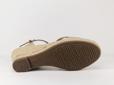 Sandale compensée beige grande pointure femme TOM TAILOR 1190906