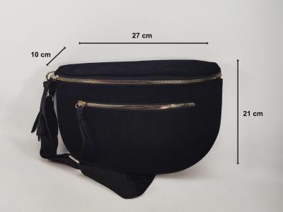 Sac banane femme pas cher velours côtelé noir chic tendance MARO S12-9