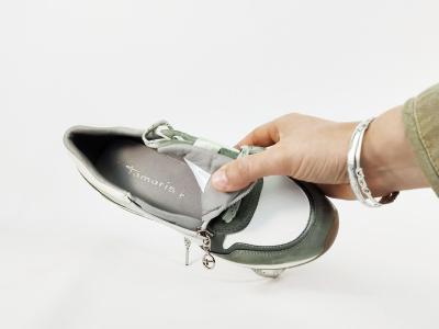 Basket femme TAMARIS 23613 chic et confortable vert sage à pas cher véganes