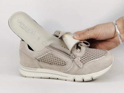 Basket pieds larges femme grand confort CAPRICE 23706 cuir gris largeur h