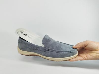 Mocassins cuir homme très souples confortables gris bleu MORAN'S varopi