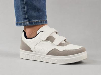 Basket blanche homme à scratch tendance confort ROUTE66 pimp à pas cher