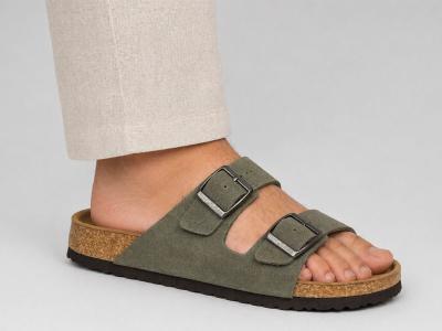 Claquette homme cuir kaki confortable tendance à pas cher TERRE DE MARINS bartino